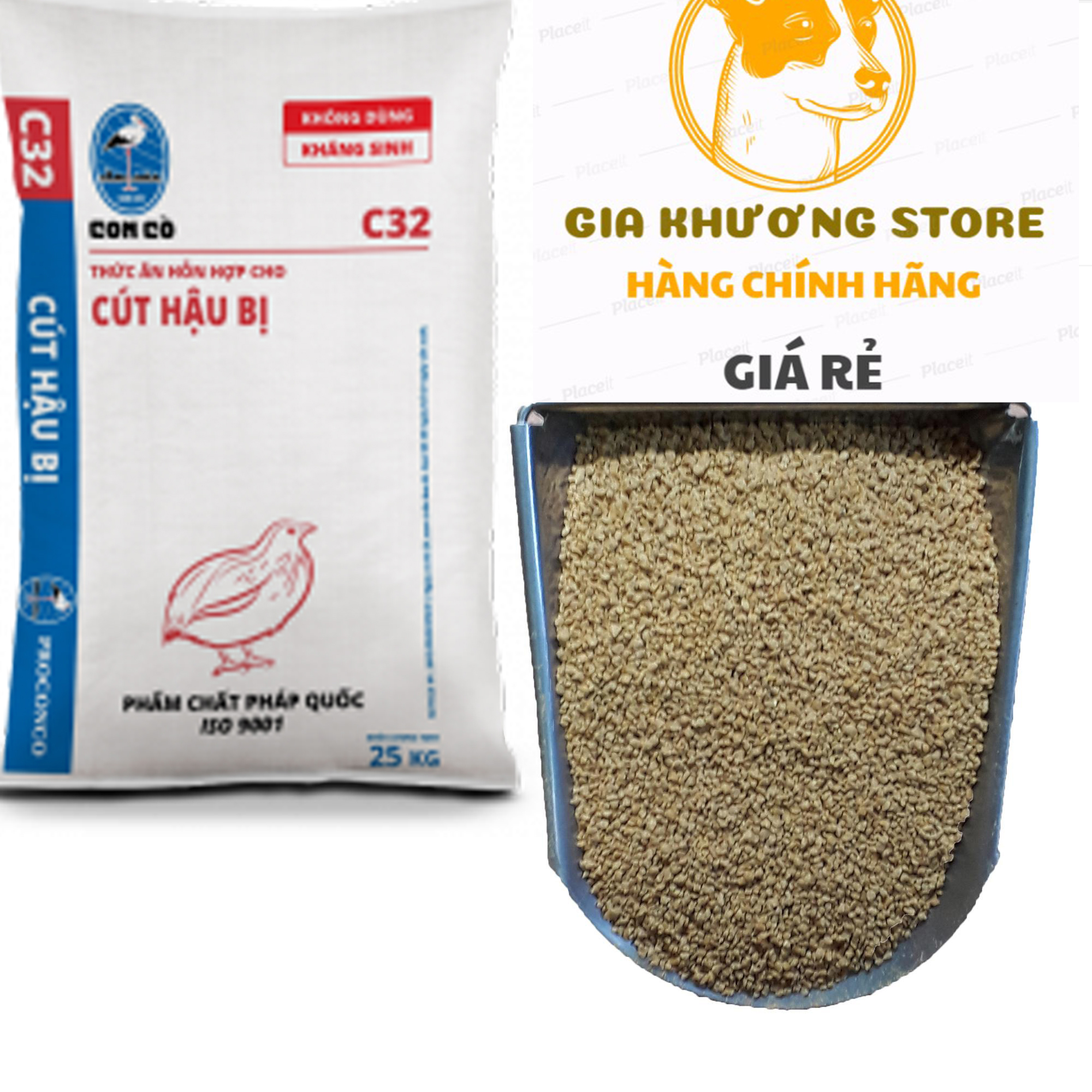 Cám hỗn hợp cho cút hậu bị, cút mới nở C32