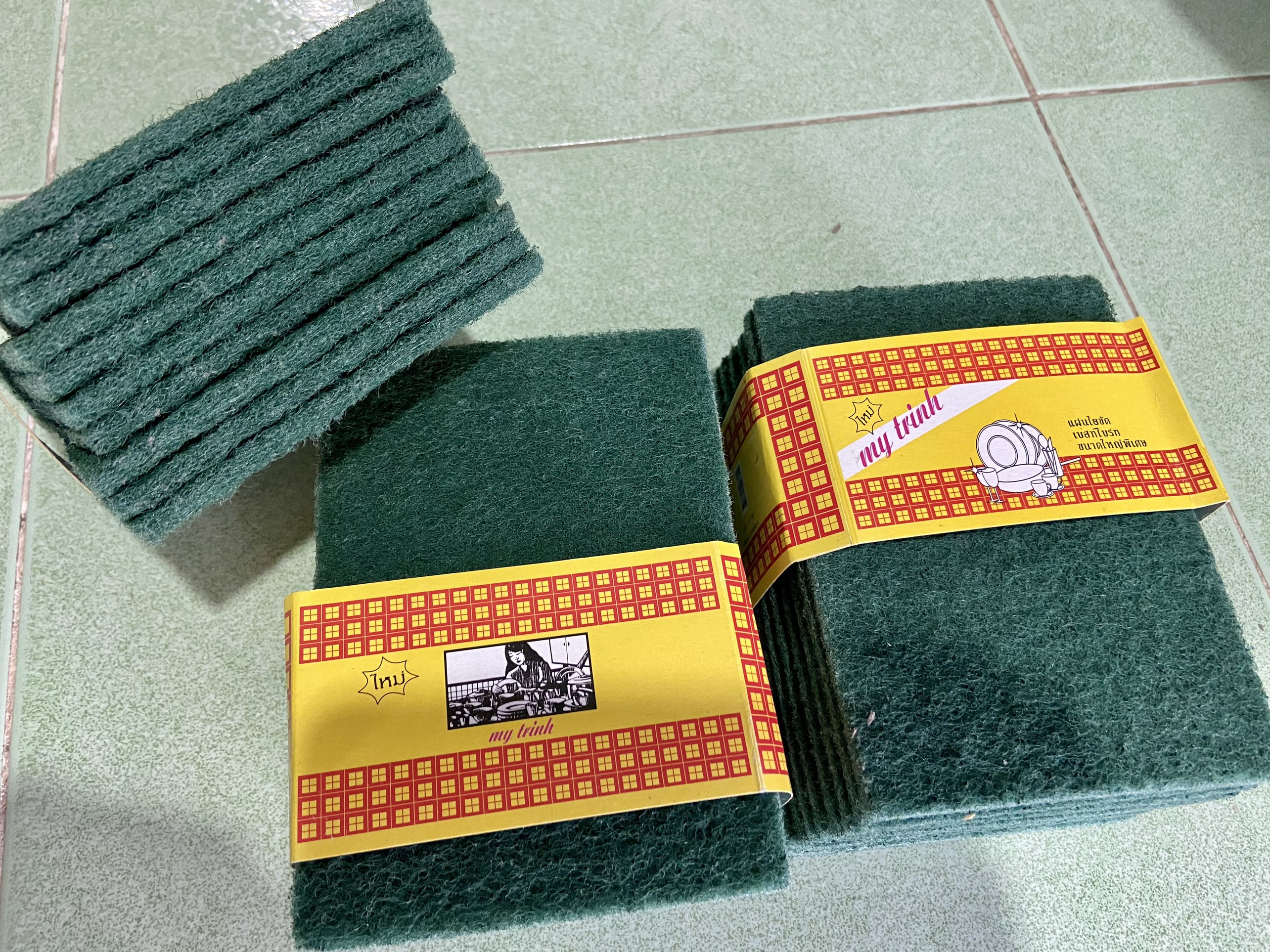 Cước Xanh Chùi Chén Dĩa - Size Lớn - Bó 10