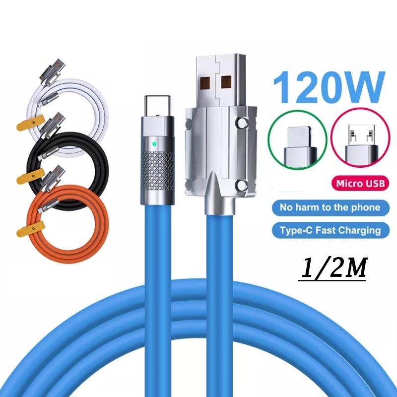 Cáp sạc Cá mập bọc thép 120w - USB ra iphone
