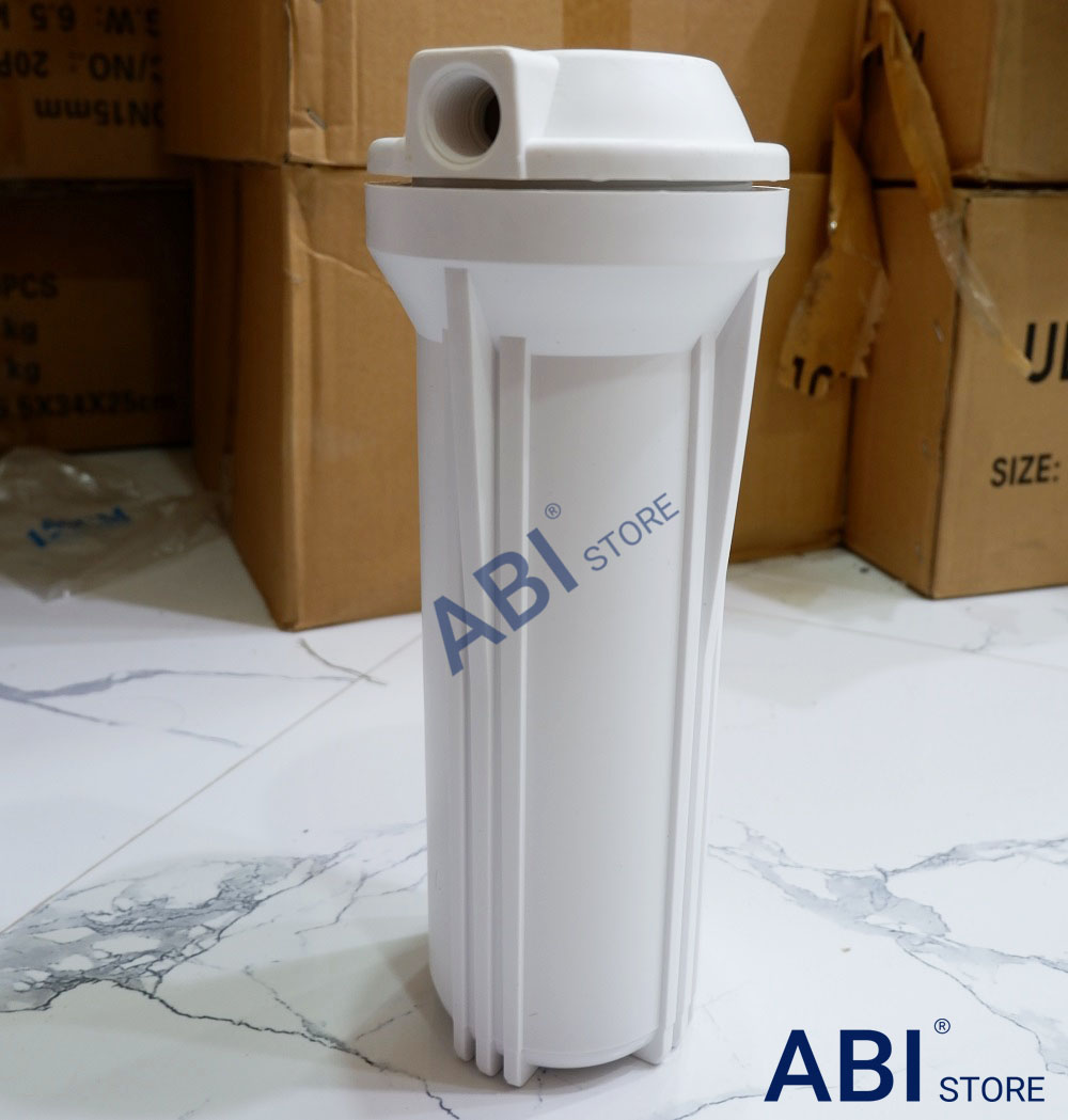 Cốc lọc nước 10 inch ren 21 trắng, cốc lọc thô 10 inch kèm cút, giá treo cốc, tay vặn cốc 2 đầu, lõi lọc pp 5 micron