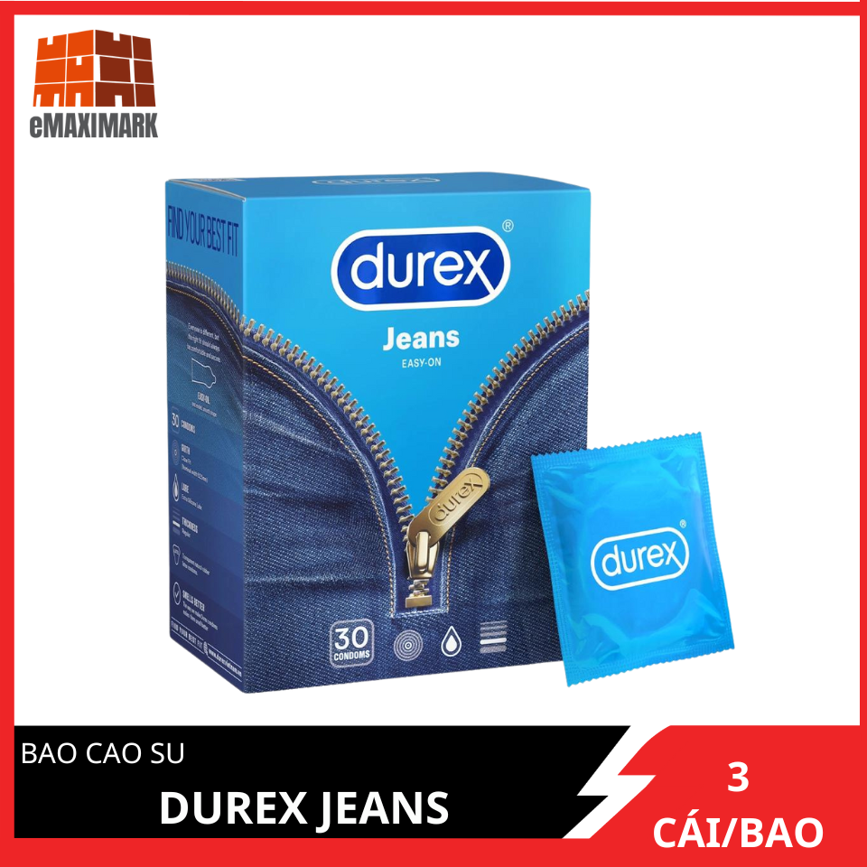 Bao cao su durex jeans easy-on hộp 3 cái