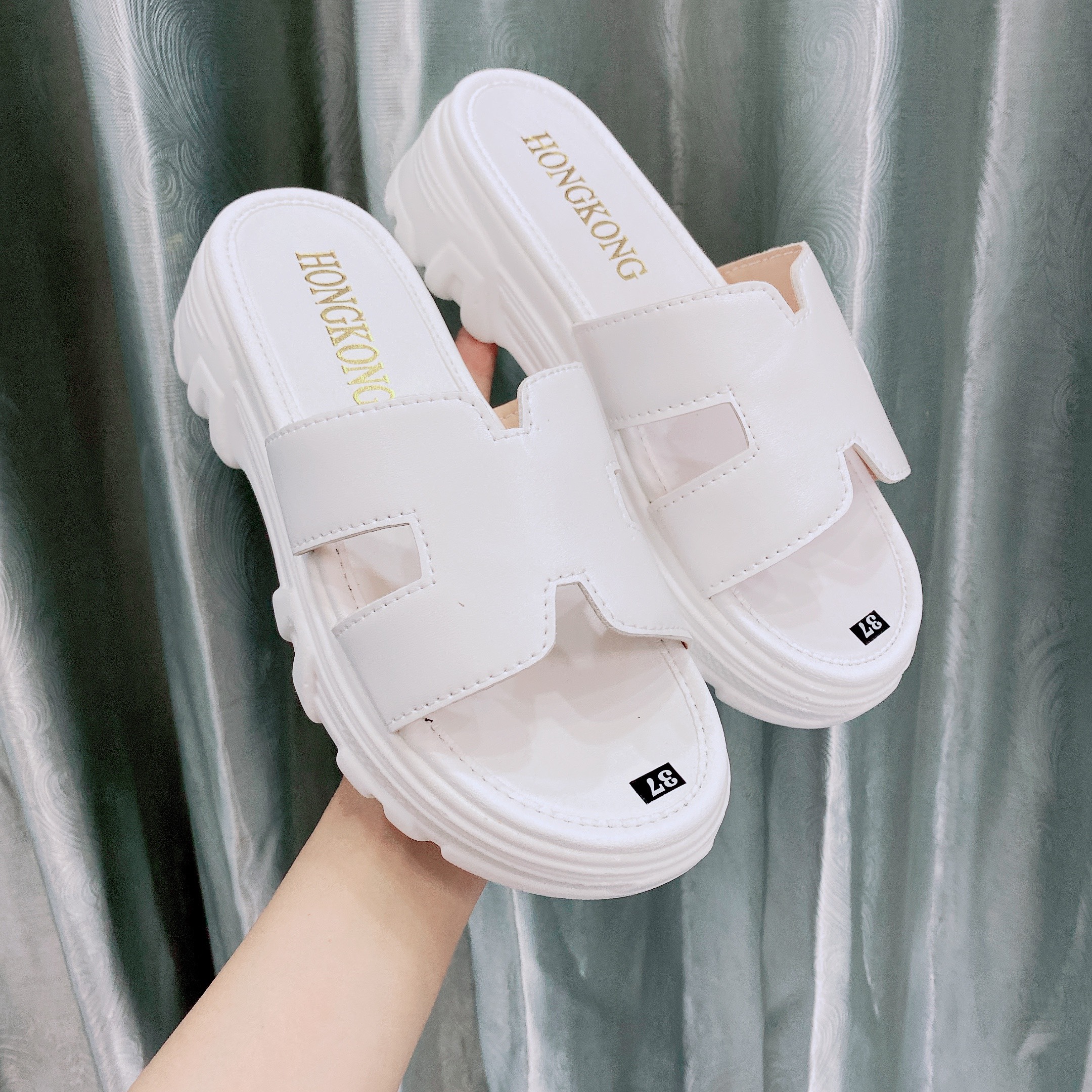 Dép mẫu chữ H top hot thời trang - Dép chữ H quai da đế thể thao 5p siêu hot