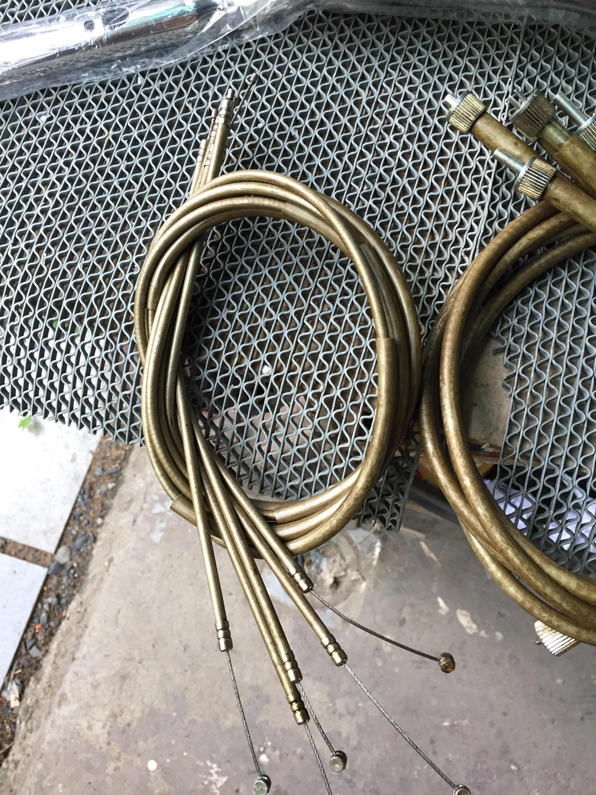 bộ 4 dây màu vàng : côn, thắng,km, ga lưỡi gà (ga rùa) cho honda 66-67 ghi đông thấp