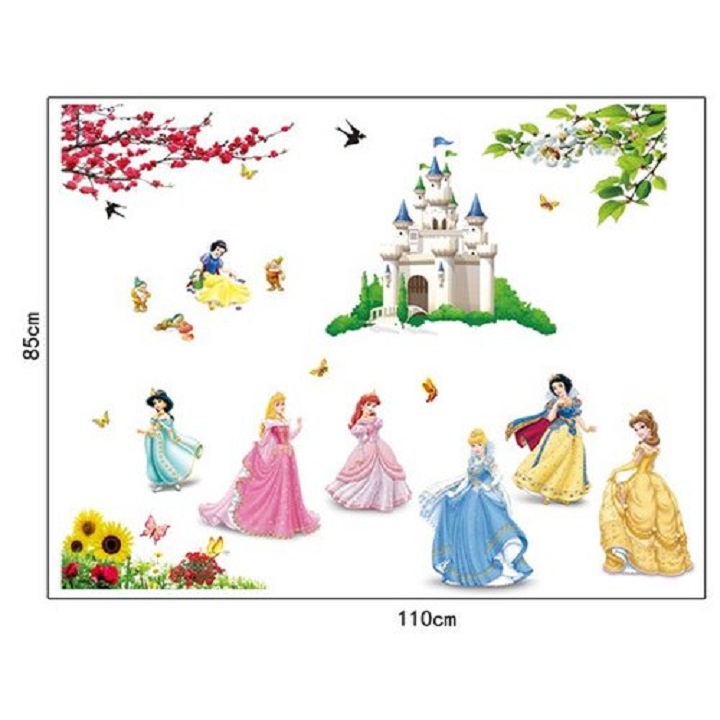 [HCM]Decal dán tường hình công chúa cho bé