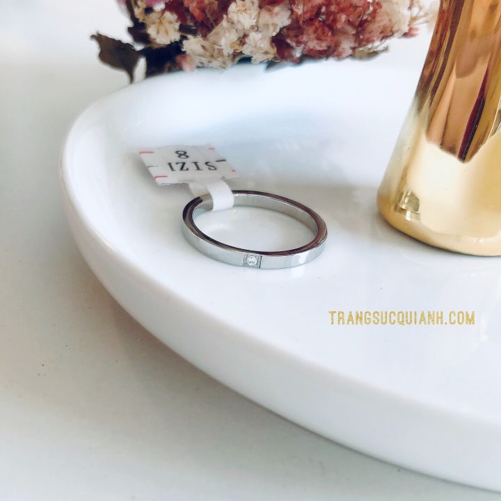 NHẪN TITAN BẠC ĐÁ CHÌM SIMPLE