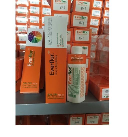 [HCM]Thuốc nhuộm tóc và oxy everflor 100 ml  - thuốc nhuộm và oxy everflor