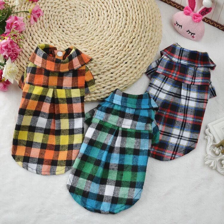 [HCM]Áo sơ mi sọc ca rô cho thú cưng