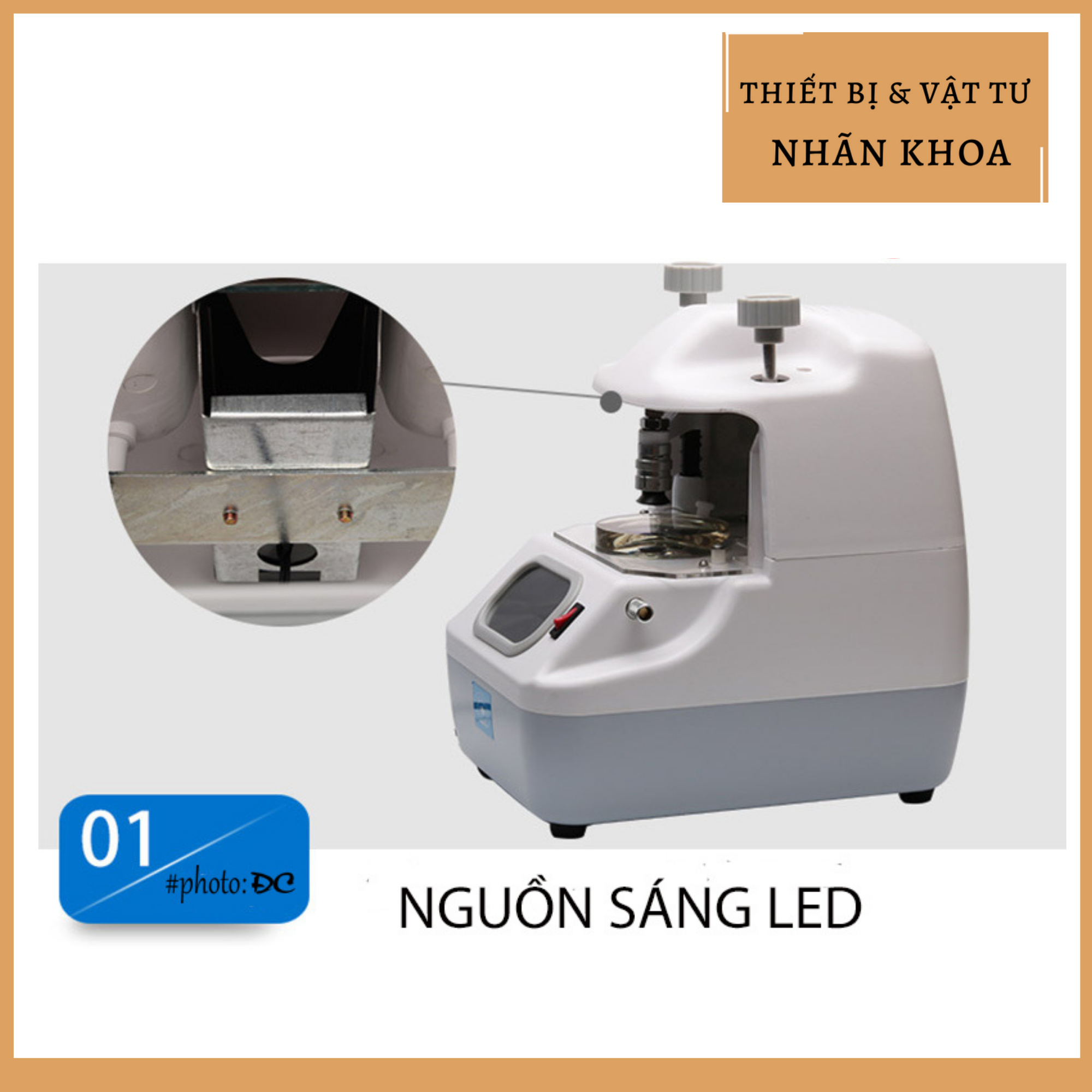Máy định tâm mắt kính, nguồn sáng LED