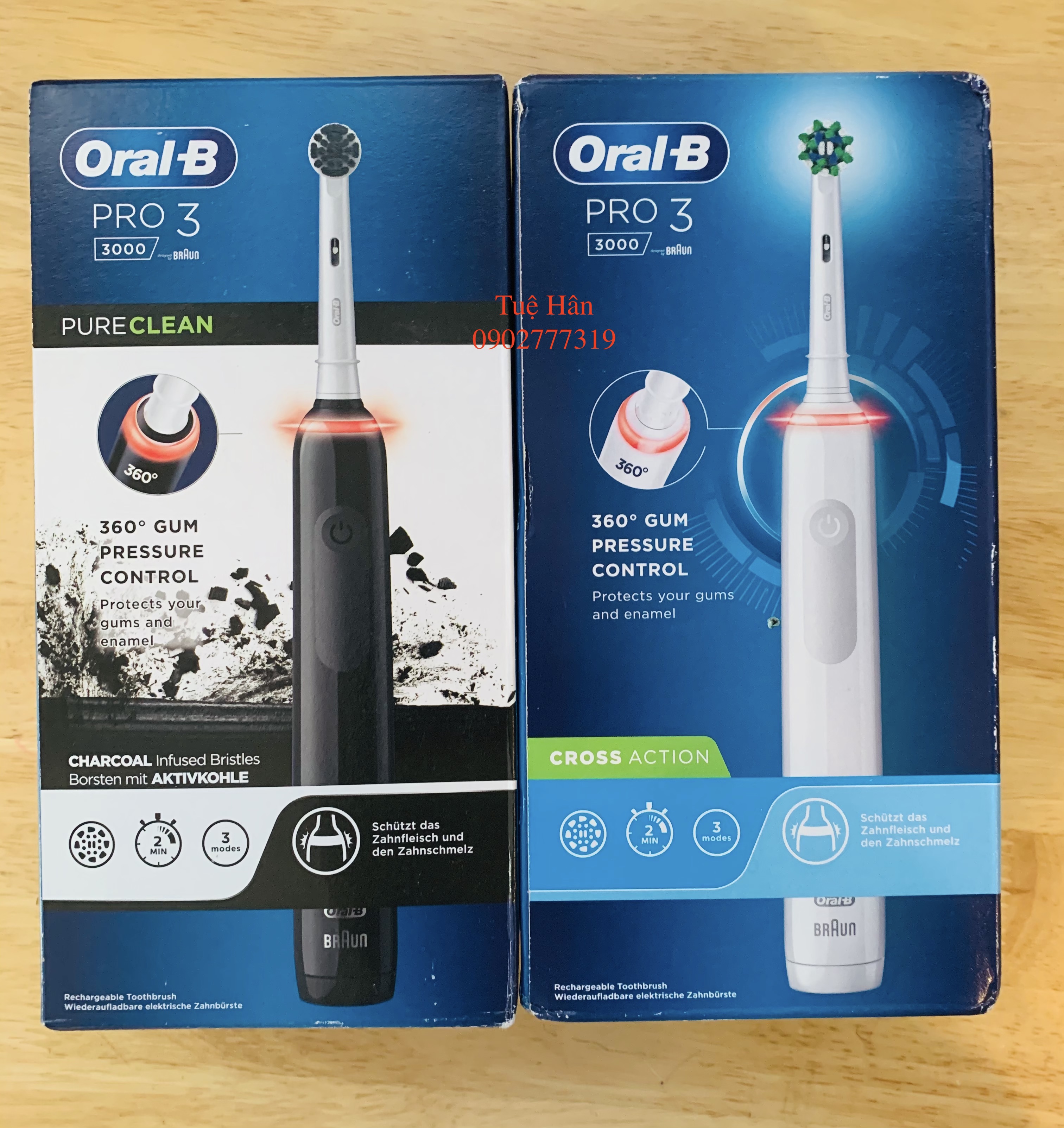Bàn chải điện Oral-B Pro 3 3000 Pure Clean, Cross Action. Made in Germany