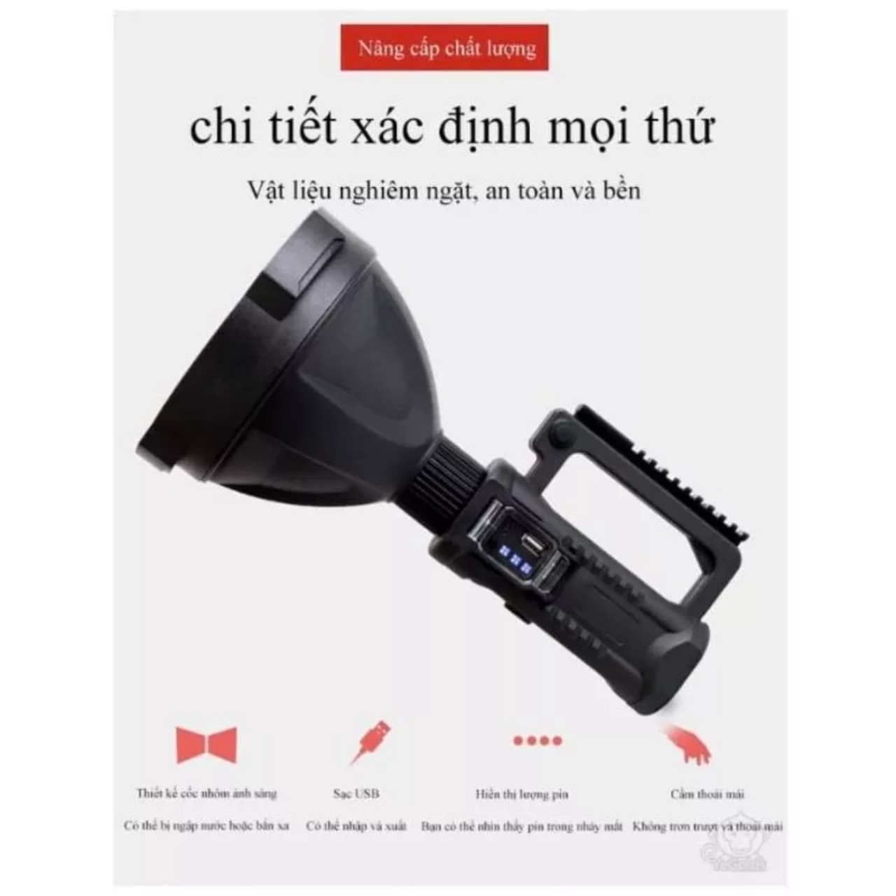 Đèn pin cầm tay siêu sáng chiếu xa, den pin