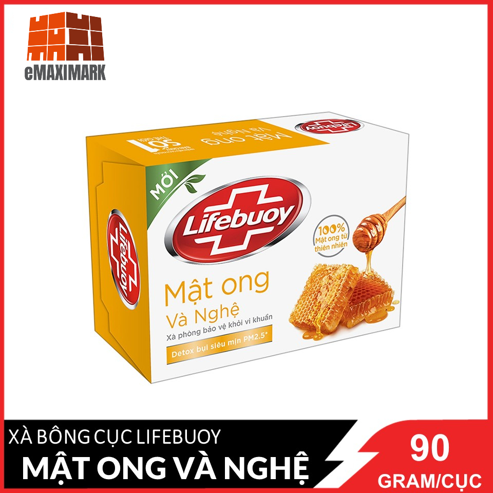 [HCM ship 2h] Xà Bông Lifebuoy Bảo Vệ Khỏi Vi Khuẩn Mật Ong Và Nghệ (Vàng) Hộp 90G