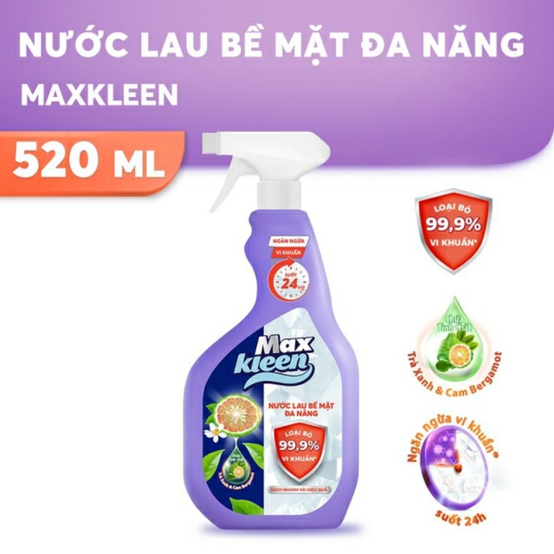 [HCM]Nước Lau Bề Mặt Đa Năng MaxKleen 520ML