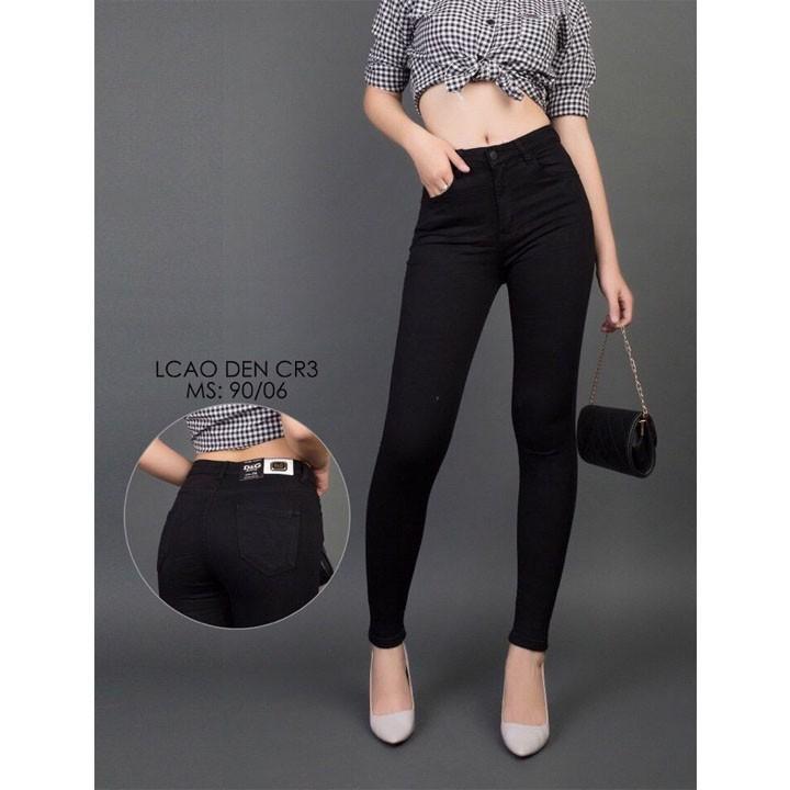 Quần jean nữ lưng cao ĐEN TRƠN chất siêu giãn ( size 26 - 34 ) đT-014-0/64