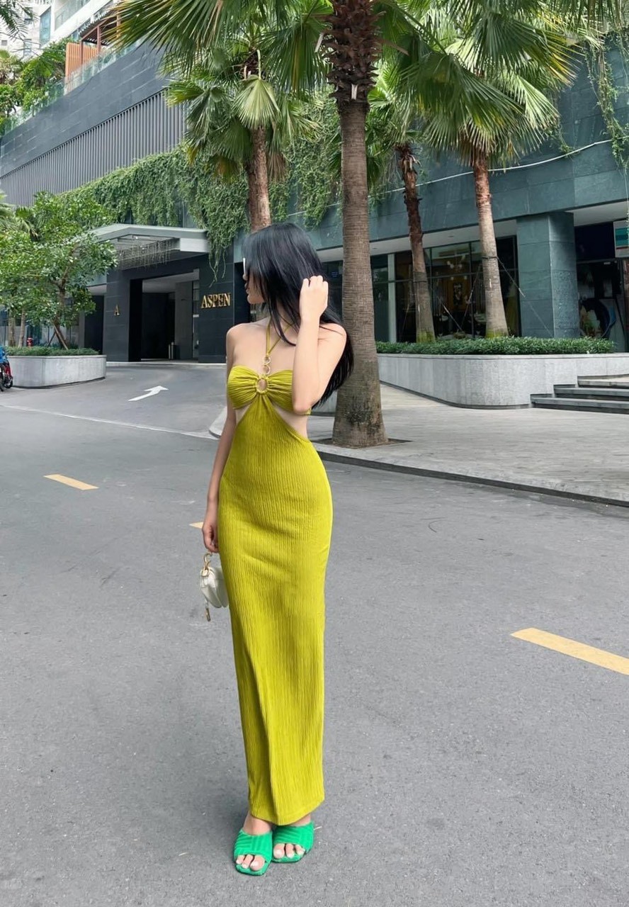 <HÀNG CỰC CHẤT> Đầm maxi dây cổ yếm khoét eo hở lưng siêu đẹp