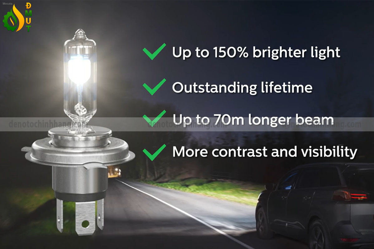 [Chính Hãng 2 Bóng] Đèn Oto Siêu Sáng H4 Halogen Philips X-TremeVision Pro150 [Tem Chính Hãng]