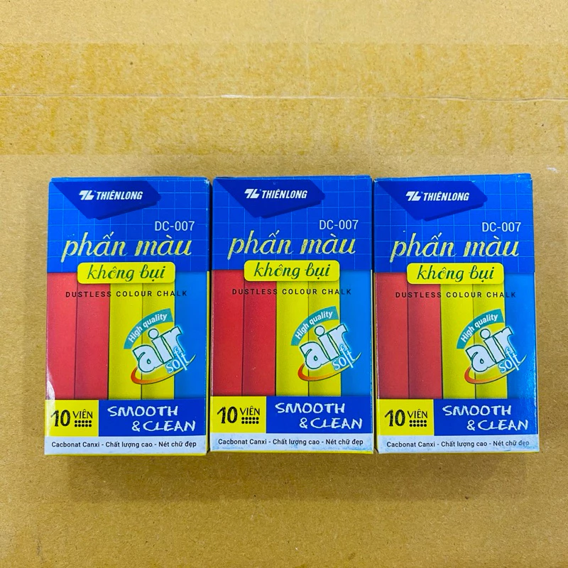 Combo 10 Hộp Phấn màu không bụi Thiên Long DC-007
