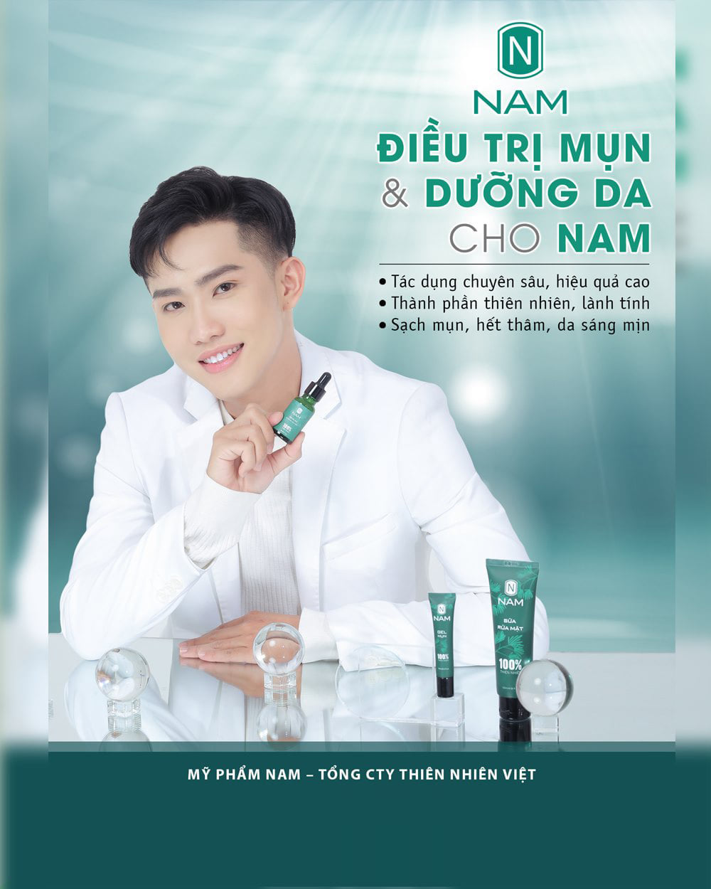 Combo Sạch Mụn Thâm Dưỡng Da Sáng Mịn NAM