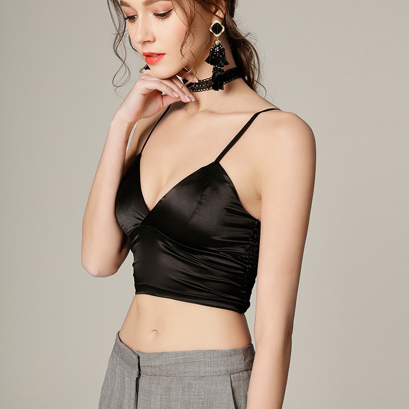 Áo Bra lụa satin phi bóng sexy quyến rũ A014