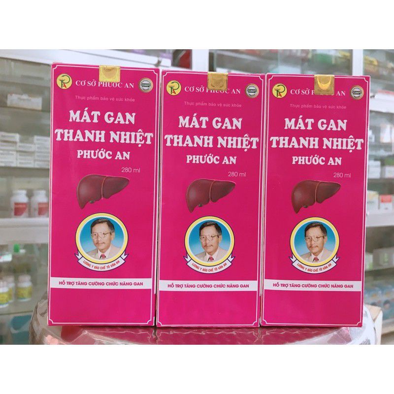 mát gan giải độc phước an dạng nước ( tên mới mát gan thanh nhiệt) chai 280ml