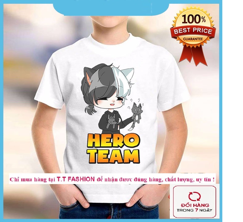 [HCM]Áo Hero Team full nhân vật siêu cute | Áo Simmy Siro Phong Cận Mister Vịt Kamui Kairon Timmy Sammy chibi 01