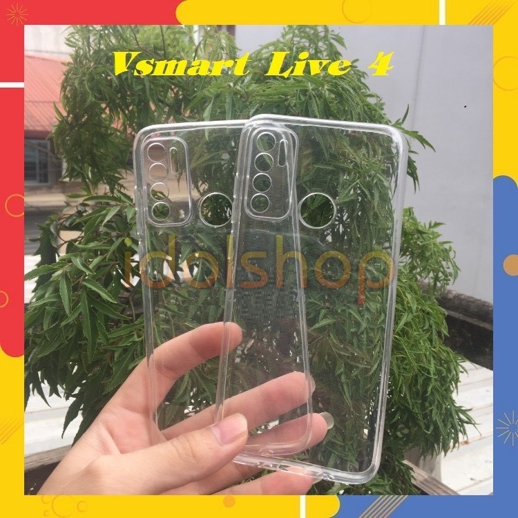 Ốp dẻo silicon Vsmart Live 4 trong suốt có gờ bảo vệ camera