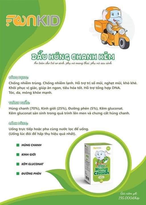 Dầu húng chanh kẽm Faneco 30ml