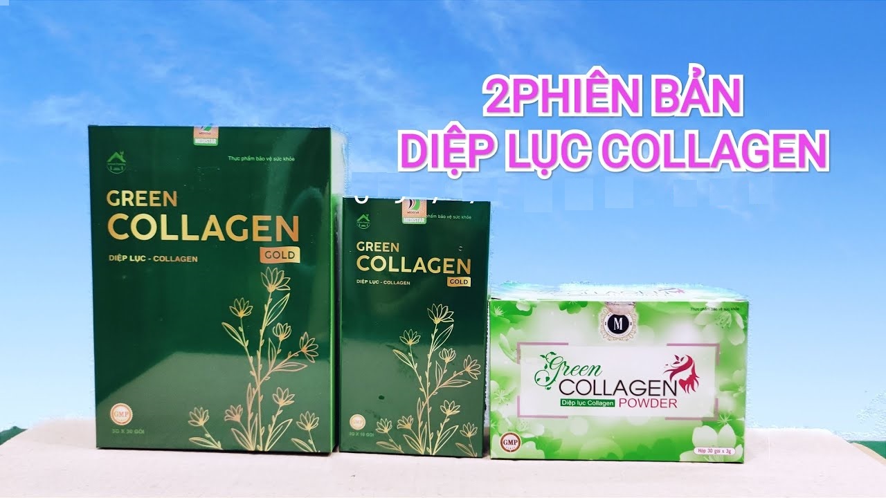 Diệp Lục Collagen & Collagen Gold (Hộp 30 Gói Chính Hãng - Đầy Đủ Tem Mã Đại Lý + Nguyên Seal)