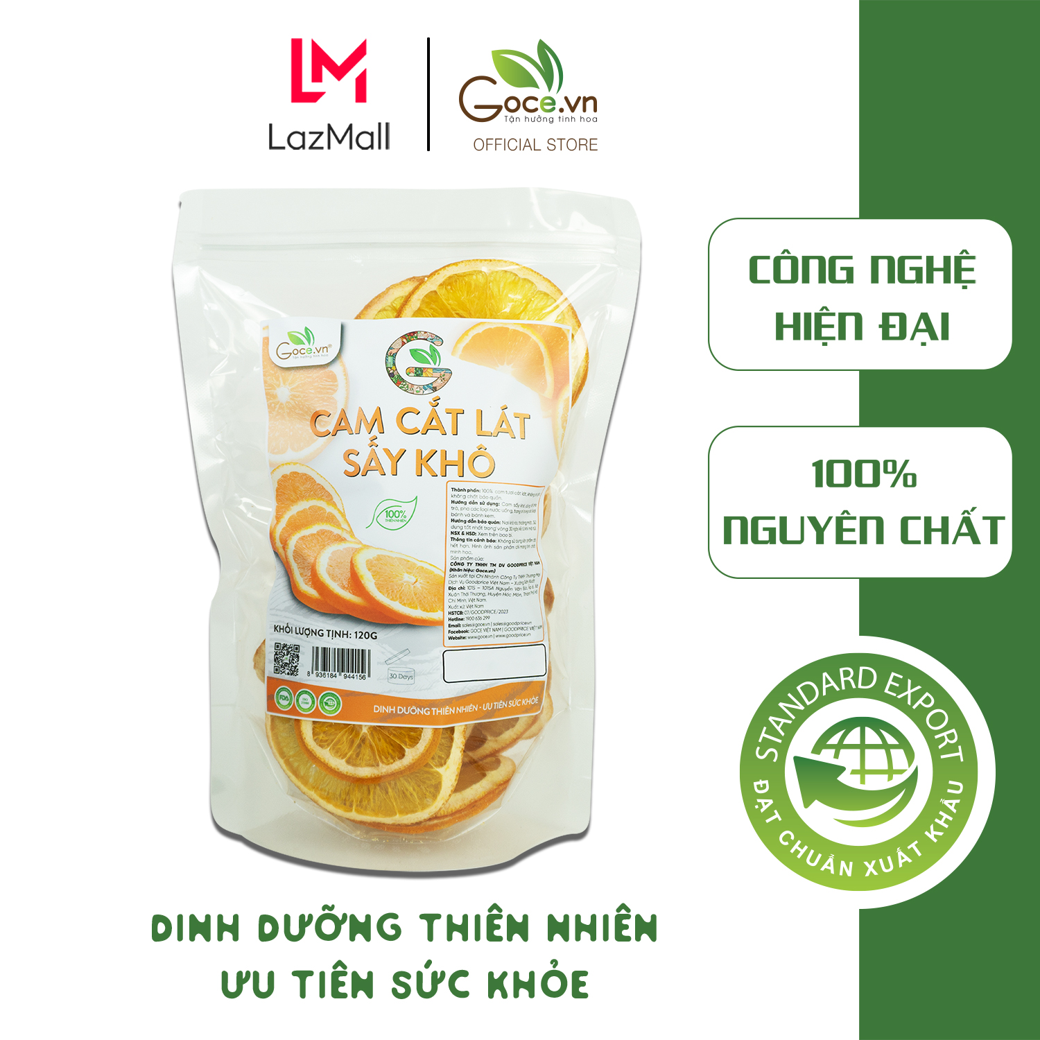Cam cắt lát sấy khô Goce - 120g