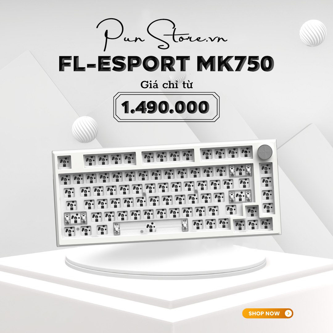 Kit bàn phím cơ FL-Esports MK750 3 Mode (Mạch xuôi) (Bluetooth / Wireless / Hotswap / Led RGB)