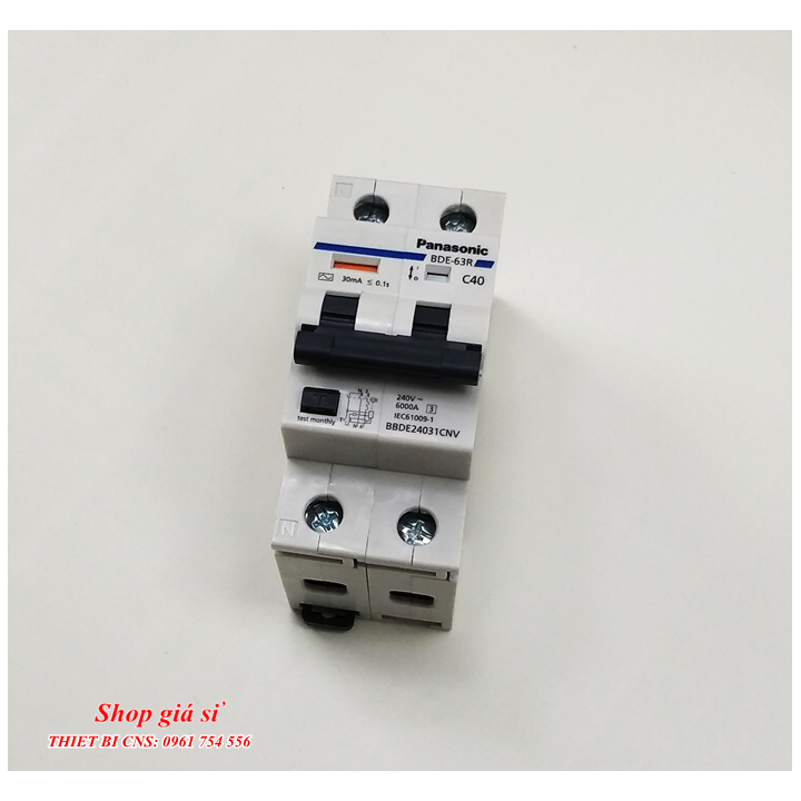 Cầu dao chống giật - BBDE 2P 40A 30mA 240VAC - Panasonic