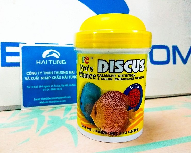 Thức Ăn Cho Cá Đĩa Pro'S Choice Discus Lọ 60g (Thức ăn chuyên dụng dành cho cá đĩa nhanh lớn, lên màu và không làm đục nước)