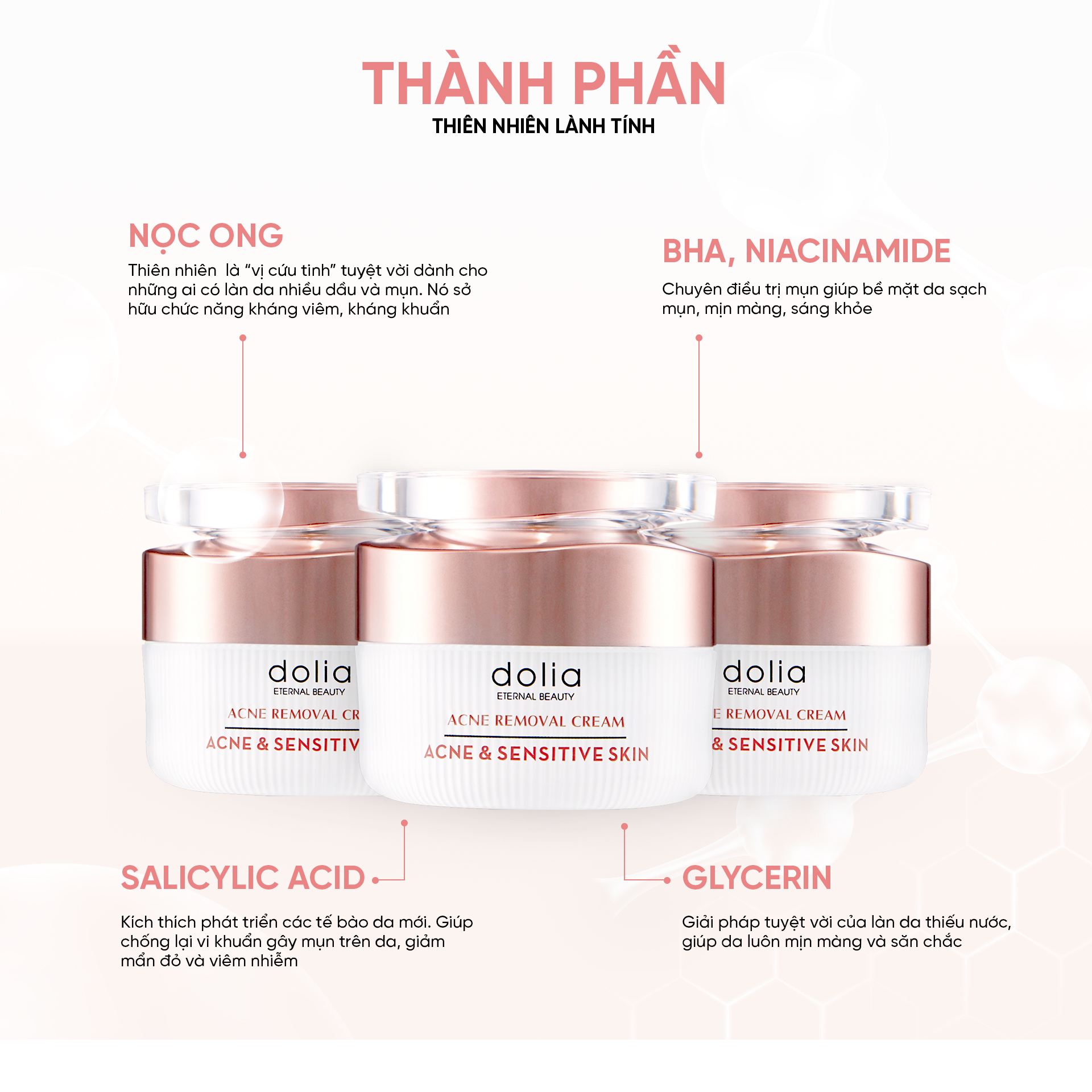 Kem trị mụn thảo dược Dolia Acne Removal Cream