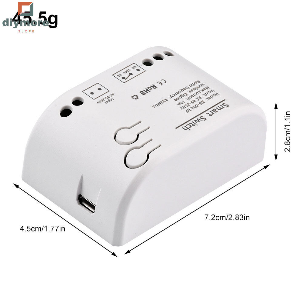 Ziqqucu  Zigbee Wireless RF Remote Control Relay Switch Support Goolge Home Voice Assistant Control AC85-250V 1CH