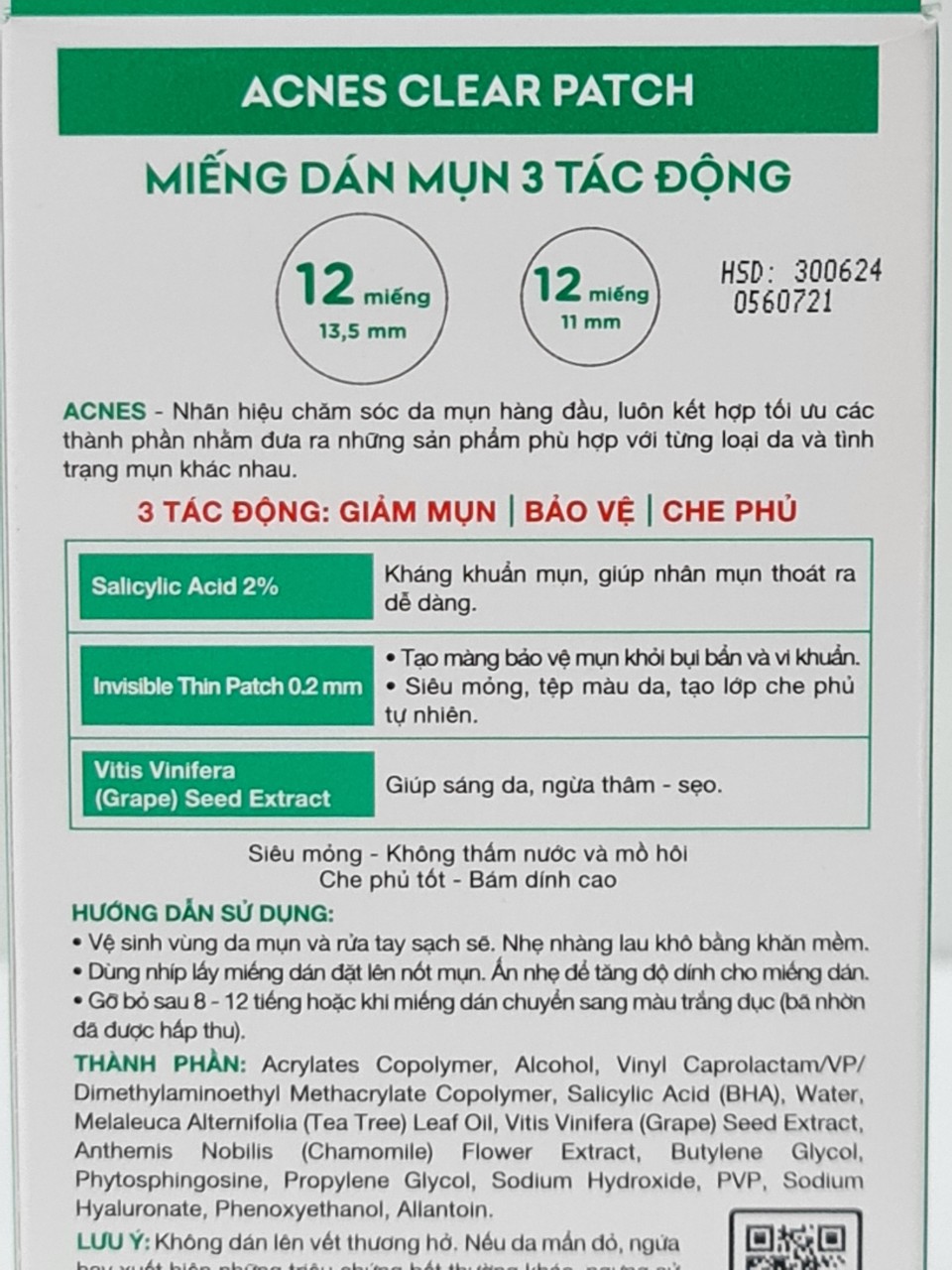 Hộp 24 Miếng Dán Mụn Acnes Clear Patch