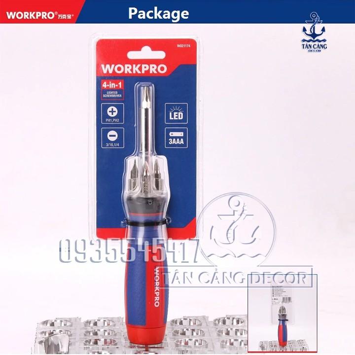 Combo tuốc vít đèn led Workpro W021174