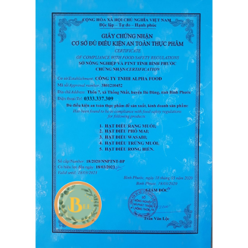Roasted cashew nuts salt raw silk 500gr