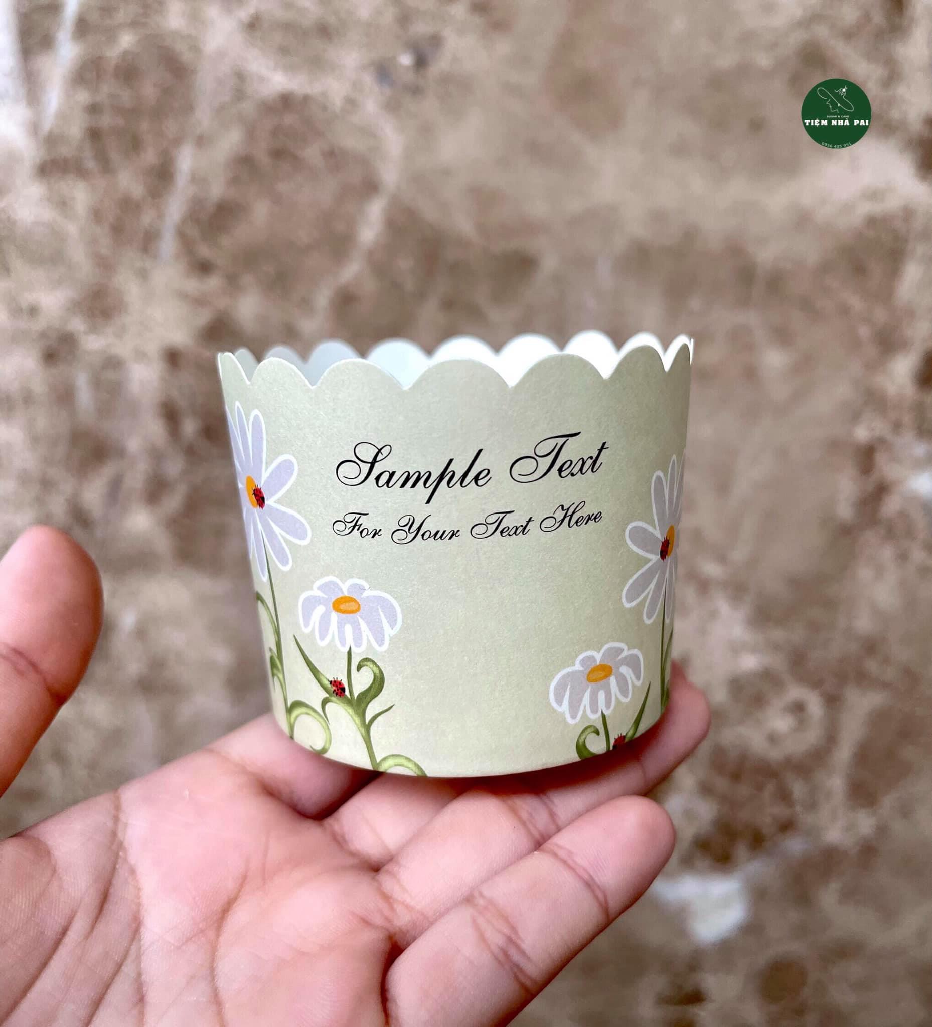 SET 50 CUP ĐỰNG CUPCAKE GIẤY CÚC HỌA MI MÀU XANH