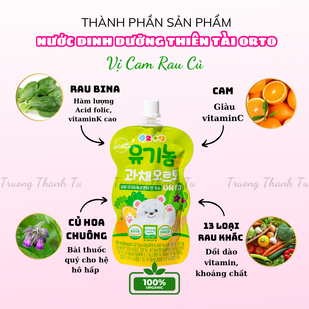 Nước orto bổ sung chất xơ organic