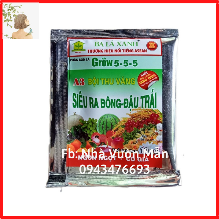Phân bón lá Grow 5-5-5 Siêu Ra Bông Đậu Trái (10ml)