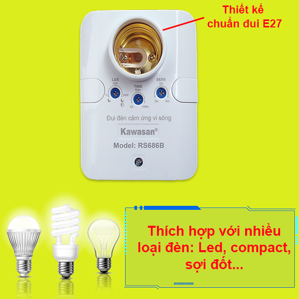 ĐUI ĐÈN CẢM ỨNG VI SÓNG RS686B