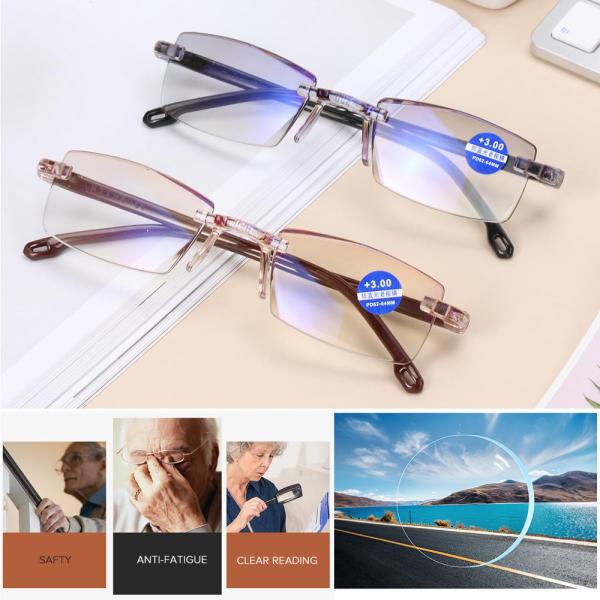 Giá bán zbrtdr Rimless Gaming Kính đọc sách dành cho người viễn thị chống ánh sáng xanh bảo vệ mắt khỏi bức xạ máy tính (vui lòng chọn độ viễn phù hợp) - INTL