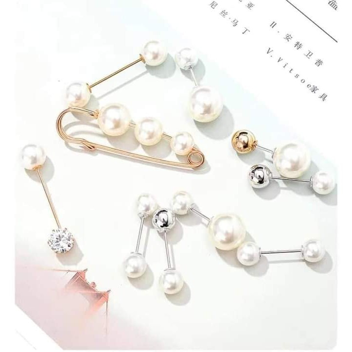 Sét 7 khuy cài áo đính hạt siêu xinh