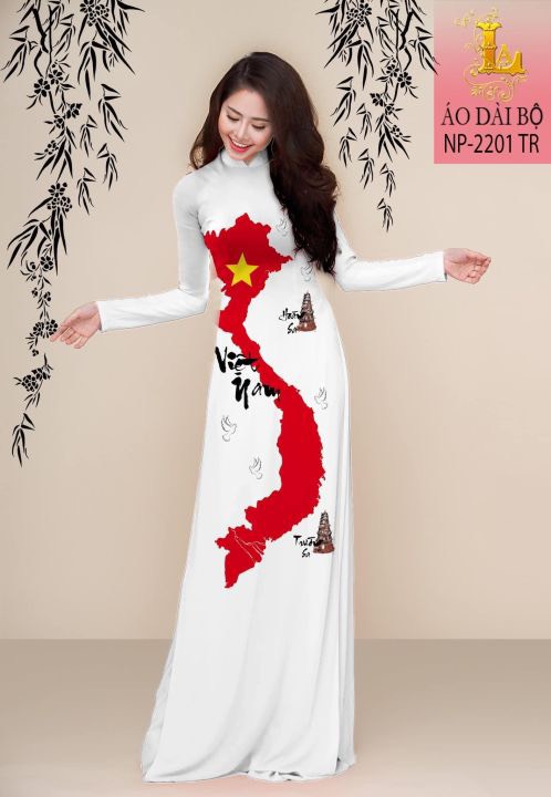 Tổng hợp những mẫu vải may áo dài Bản đồ Việt Nam