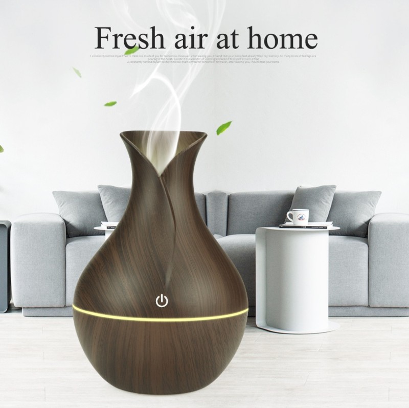 Máy xông tinh dầu bình hoa vỏ giả gỗ