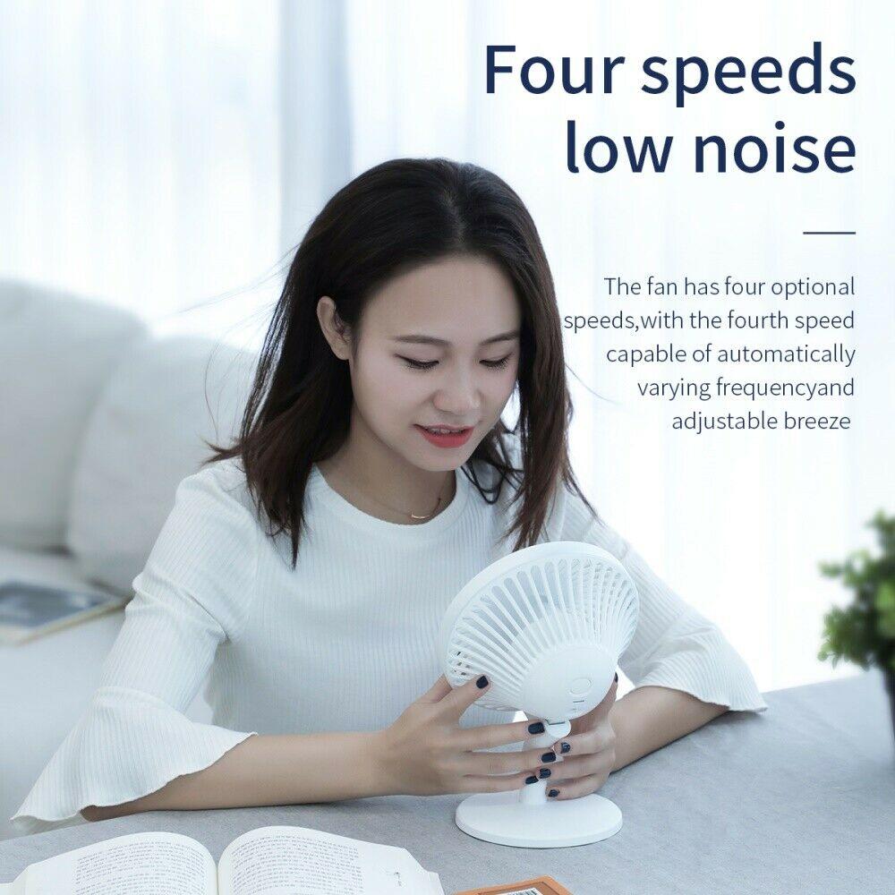 Quạt mini để bàn Baseus Ocean Fan (Pin sạc 2000mAh, 4 mức tốc độ - Mini USB Rechargeable Air Cooling Fan Clip Desk Fan)