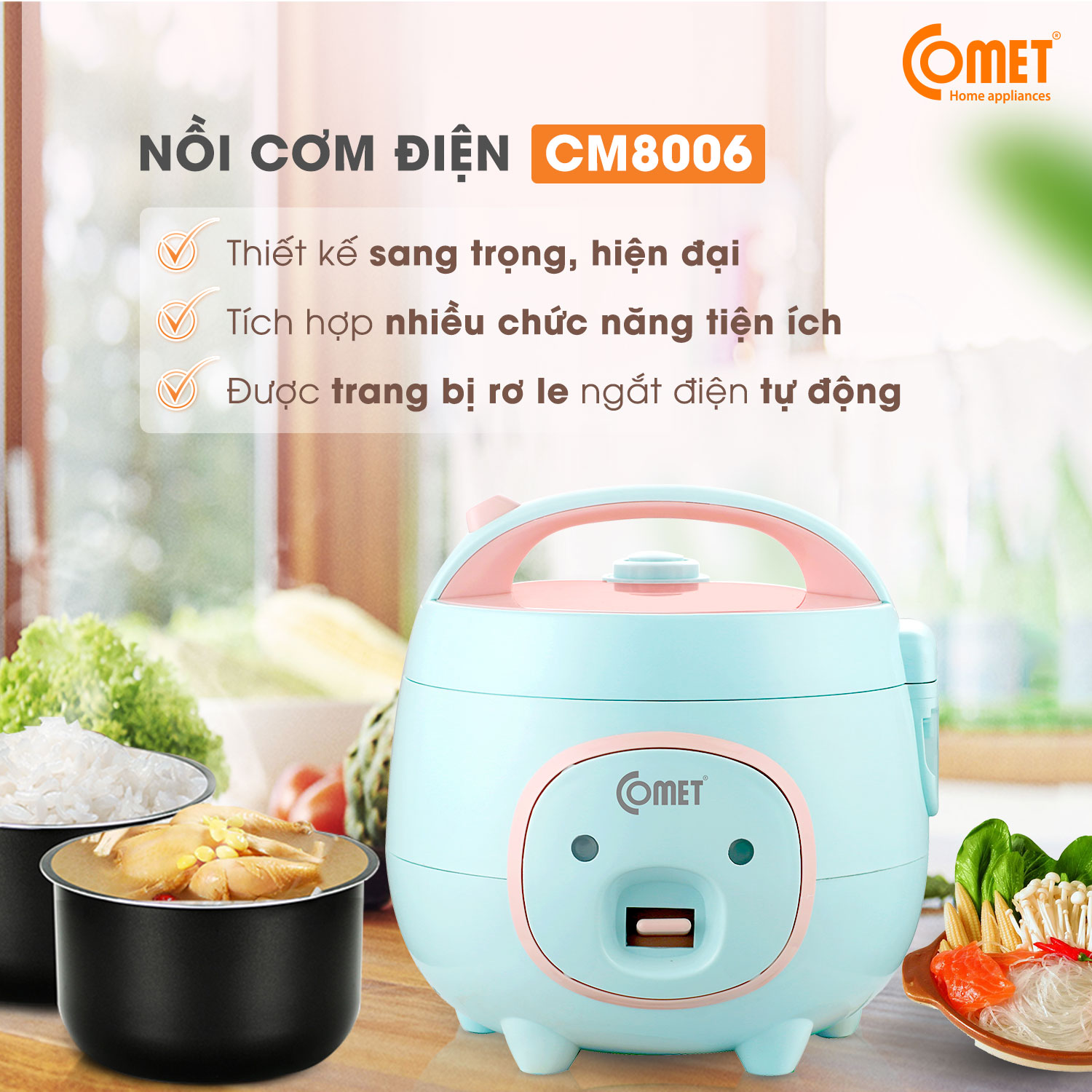 Nồi cơm điện Mini Comet - CM8006