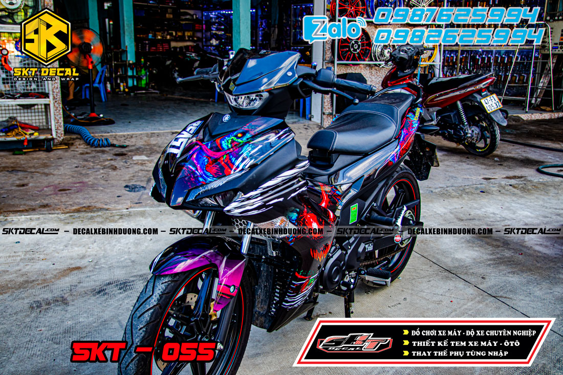 tem trùm exciter 155 đen bóng ác quỷ