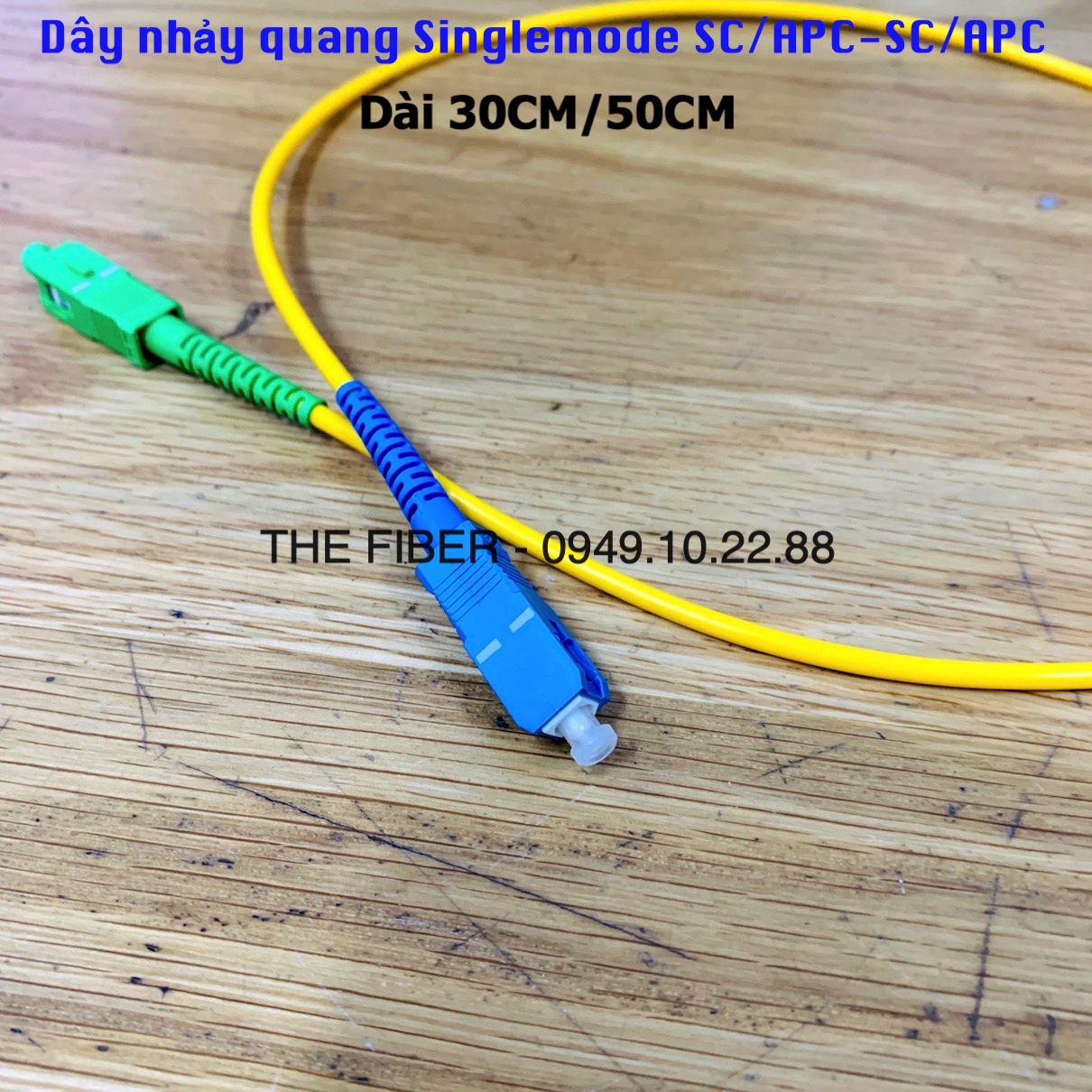 Dây nhảy quang Singlemode SC/APC-SC/UPC phi 3.0mm Simplex - Chiều dài theo yêu cầu