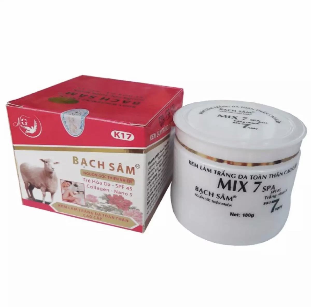 Kem làm trắng da toàn thân cao cấp Bạch Sâm K-17 180g