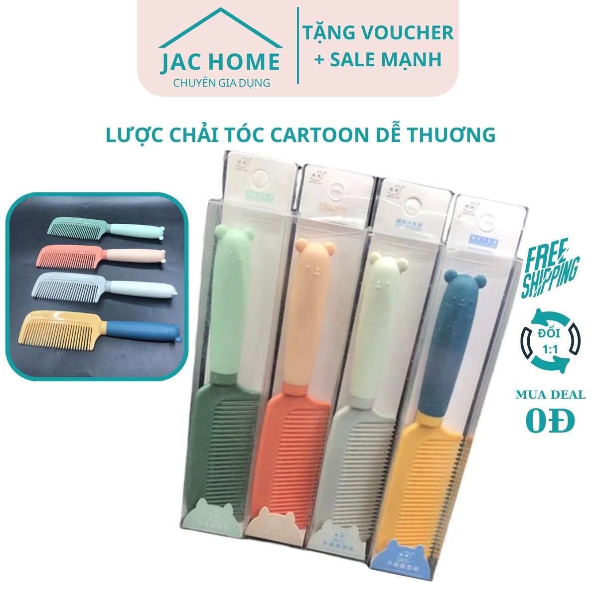 [FREESHIP] Lược chải tóc hoạt hình dễ thương JacHome